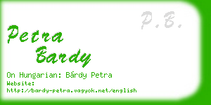 petra bardy business card